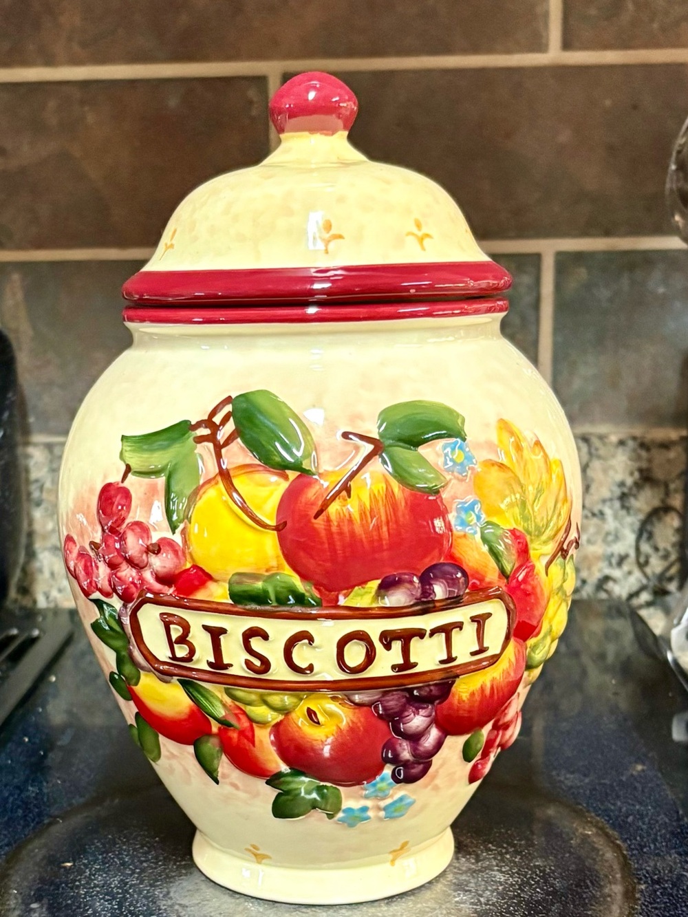 Hand-Painted Colorful Biscotti Jar by Nonni’s